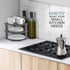 Bambuesi Plate Organizer for Cabinet, Bamboo Kitchen and Bathroom Organization for Space Saving