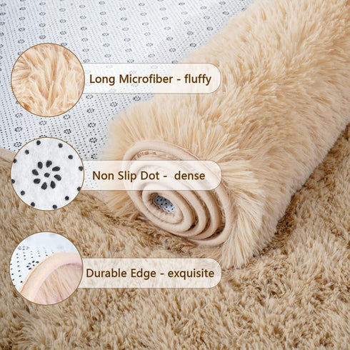 3x10 Chicrug Soft Runner Rugs for Bedroom Living Room Plush Fluffy Rug Feet, Shag Furry Area Rug Carpet Non Shedding