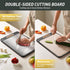 2025 (16"L 11"W) Stainless Steel Cutting Board, Non Toxic Cutting Board for Kitchen Double Sided Food Grade, Chopping