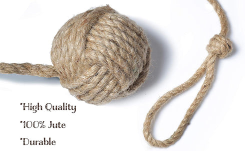 RII Beautiful Curtain Tiebacks, Natural Soft Jute Curtain Rope Pullback, Handmade Rustic Decorative Holdbacks, 2 Pair