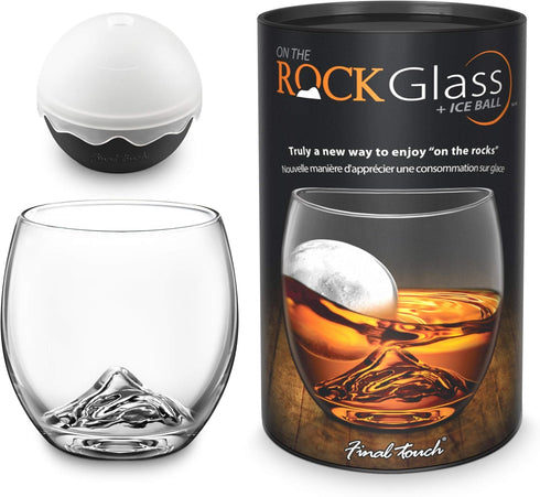 On The Rock Glass with Ice Ball Mold - Final Touch, Elevate Your Whiskey Experience