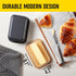 Butter Dish with Lid - Large and Small Tray, Countertop & Fridge Butter Keeper, Storage Box, Mantequillera