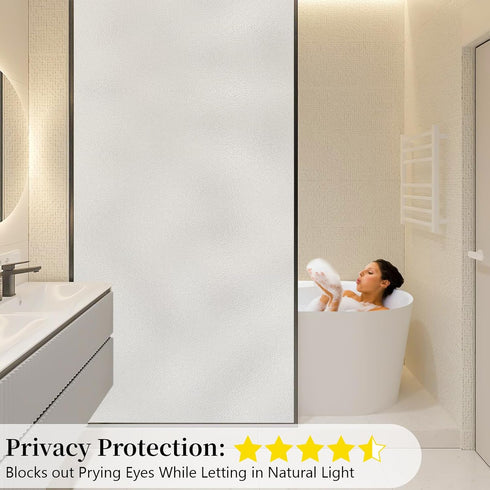 Niviy Frosted Glass Window Privacy Film, 17.5 inch x 78.7 inch, with Free Installation Tools, Static Cling
