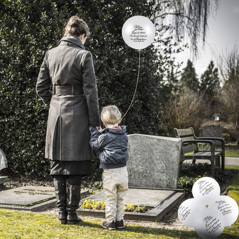 Gejoy 60 Pieces White Memorial Balloons for Funeral, Helium Remembrance Release, Memorial Day Services, Condolence,