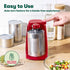 BELLA Electric Can Opener and Knife Sharpener, Multifunctional Jar and Bottle Opener with Removable Cutting Lever and Cord Storage, Stainless Steel Blade, Red by BELLA