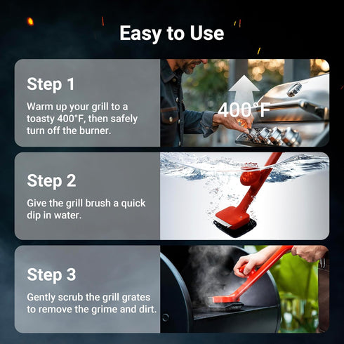 BQ03 6 BQ03 ThermoMaven Grill Brush Replaceable Cleaning Head, Safe Bristle-Free BBQ Cleaning Tool, Barbecue Grill