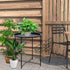 4 Garden you End Table Metal Side Table Black Round Folding Tray Cyan Sofa Small Accent Fold-able Table, Round End