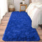 Soft Runner Rugs for Bedroom Hallways - 2x6 Royal Blue Fluffy Shag Throw Area Rug Non-Slip for Bedside Dorm Living Room