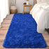Soft Runner Rugs for Bedroom Hallways - 2x6 Royal Blue Fluffy Shag Throw Area Rug Non-Slip for Bedside Dorm Living Room
