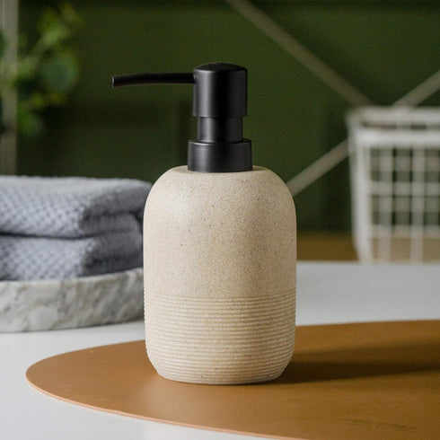 Soap Dispenser Beige, Hand Soap Lotion Dispenser for Bathroom Countertop, Kitchen Sink Soap Dispenser