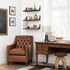 Forbena Walnut Brown Wall Bookshelf for Bedroom, Wooden Floating Book Shelves for Office, Small Wall Shelving Unit