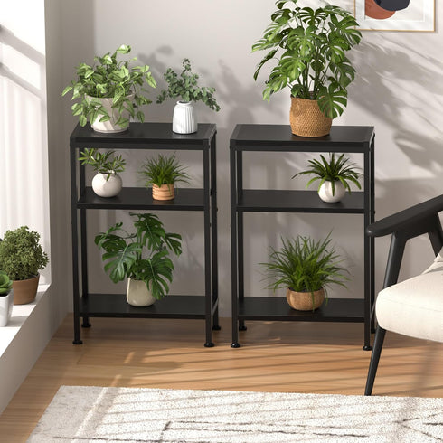 3 Narrow Side Table for Small Space, Tier Slim End Table, Thin Nightstand, Skinny Snack Couch Table, Sofa Bedside Table