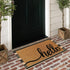 Black and Khaki Striped Outdoor Rug 24"x35", Cotton Hand-Woven Foldable Front Door Mat, Washable Reversible Layered Door Mats for Entryway Porch Decor Home Entrance