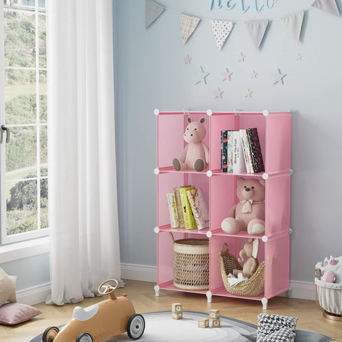 6-Cube Hammer, Closet, (11.8x11.8x11.8 inch), HOMIDEC Storage Shelf, Storage Bookcase Bookshelf with Metal Storage