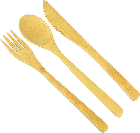 Bamboo 3-Piece Flatware Place Setting, Set of 4