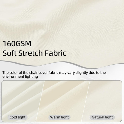 6 Packs Ivory Spandex Stretch Folding Chair Covers for Wedding Party,Universal Fitted Washable Dining Seat Slipcovers