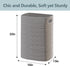 Large Gray Laundry Hamper, 16"x13"x22", Tall Woven Cotton Rope Basket for Dirty Clothes, Soft Laundry Bin, 75L