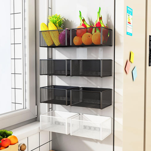Magnetic Basket Organizer Holder for Fridge, Magnetic Storage Bin Box for Refrigerator, Whiteboard Classroom