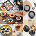 5 Inch Mini Pie Pans, Round Bakeware Set for Baking Pies, Cakes, Tarts, Desserts, Black