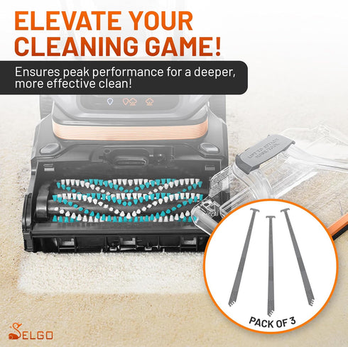 Replacement Nozzle Brushroll Cleaning Tool - Pack of 3 for All Vacuum Carpet Cleaners & Pet Carpet Cleaners