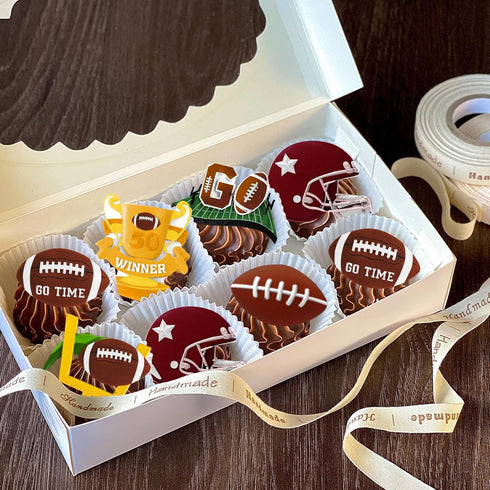 Whaline 3Pcs Football Fondant Mold, Sports Theme Silicone Mold for Cupcake Sugar Craft and Baking