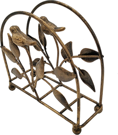 Cast Iron Bird & Tree Classic Napkin Holder - Tabletop Freestanding Tissue Dispenser, Bronze