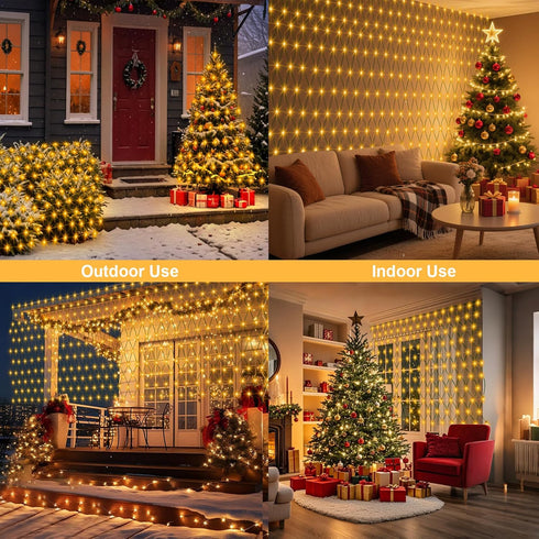 6.6 9.8Ft 200 8 Dimmable echosari Net Lights Battery Powered, x LED Net Bush Lights with Mode Timer Remote, Mesh