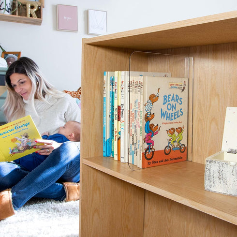 Bee Neat Closet Organization with Acrylic Clear Shelf Dividers - 2 Pack Shelf Separators for Clothes, Towels, and Books
