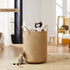 60L 15Dx20H Inches Jute Woven Laundry Hamper Basket Wicker Rope Clothes Hamper Tall Rattan Blanket Basket in Living