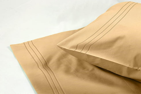 Elegant Comfort 1500 Thread Count Embroidered Egyptian Quality Pillowcase, Standard/Queen Size, Gold