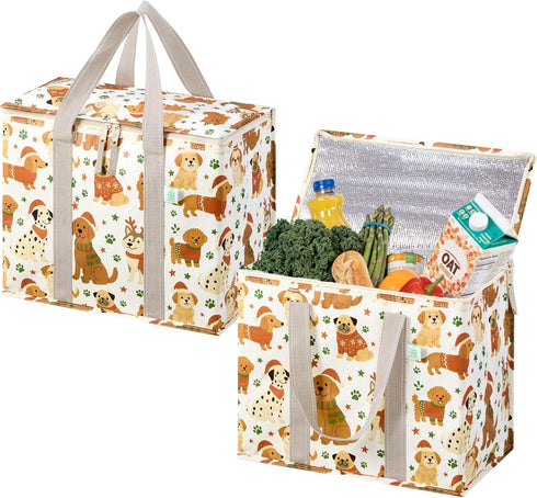 VENO 2 Pack Cooler Bag, Insulated Grocery Bags for Food Delivery, Collapsible