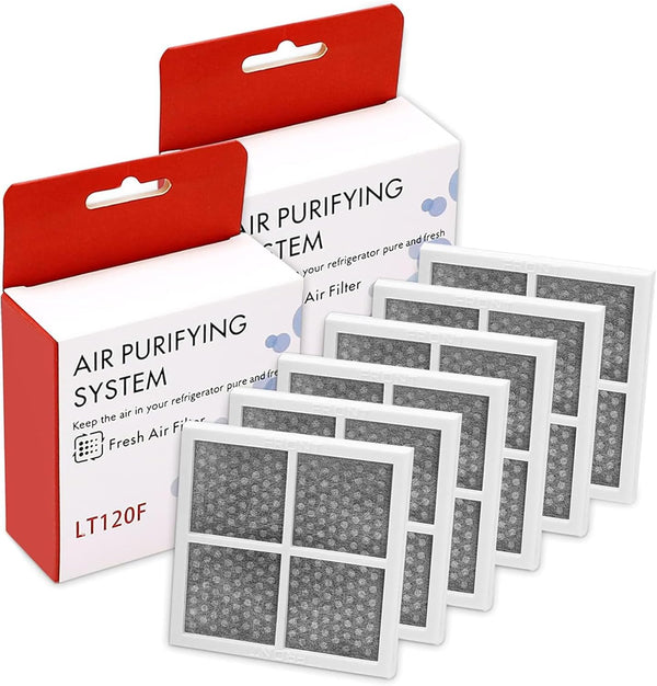 LT120F Refrigerator Air Filter Replacement for LG, Kenmore Elite 46-9918, 6 Pack Replaces ADQ73214402 ADQ73214403