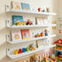 24 Inch Nursery Book Shelves Set of 4, White Metal Floating Shelves