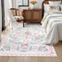 4x6 4' 6') Collive Pink Rugs for Bedroom Girls, Floral Washable Area Rug Non Slip, Soft Indoor Decor Elegant Carpet