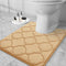 OLANLY U-Shaped Memory Foam Toilet Rugs 24x20, Ultra Soft Non-Slip Thick Bath Mat, Machine Wash Dry, Beige