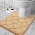OLANLY U-Shaped Memory Foam Toilet Rugs 24x20, Ultra Soft Non-Slip Thick Bath Mat, Machine Wash Dry, Beige