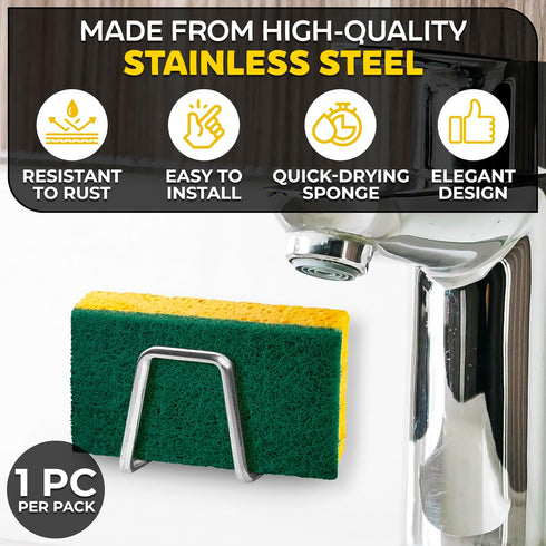 NADOBA Stainless Steel Sponge Holder for Kitchen Sink, Compact & Durable, Easy to Install, Saves Storage Space