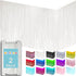 allgala White Tinsel Table Skirt 2-Pack - 29x108 Inch Metallic Foil Fringe Skirts for Party Decoration