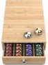 Premium Bamboo Coffee Pod Drawer for Nespresso Vertuo Capsules (NV140), Holds 40 Big or 52 Small Vertuoline Pods