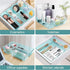WOWBOX 28 PCS Clear Plastic Drawer Organizer Set, 4 Sizes for Makeup, Jewelry, Gadgets, Office Storage