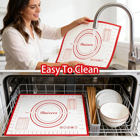 Daixers Set 2,Large 24" 16" 16" 12" Silicone Baking Mats of x Small x Non Stick Non Skid Pastry-Mat with Measurements