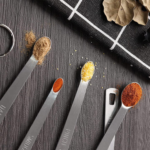 5 Pcs Mini Measuring Spoons Set, Stackable Design, Durable Stainless Steel for Cooking and Baking