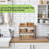 3 Counter Tier Bamboo Spice Rack, Seasoning Jars Rack Shelf Spice Organizer for Kitchen or Wall Mounting