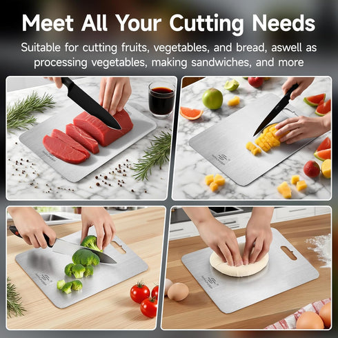 SkylineSip Board,100% 2026 (14''L 10''W) Titanium Cutting Pure Titanium Cutting Boards for Kitchen, New Double Sided