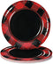 Fun Express Buffalo Plaid Paper Dessert Plates, 8 Count, Festive Red and Black Design for Parties