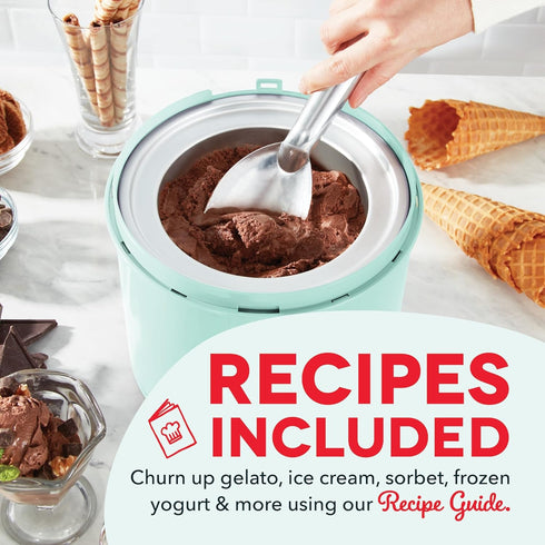 2 Dash Deluxe Gelato & Ice Cream Maker - HomeMade Dessert Maker with One-Touch Churning - Space-Saving Design & Easy