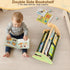SheSeek 4 Toddler Bookshelf Double-Sided with Tier Deep Sleeves Kids Wooden Montessori Book Rack for Baby Nursery Room