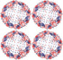 Simhomsen Embroidered Patriotic Round Doily Placemats, Set of 4 for July 4th, American Independence Day, 15 inches