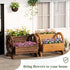 PULIJIAJU Wooden Wagon Planter Flower Cart with Wheels Garden Box Garden Planter, Decorative Planter for Flowers Herbs