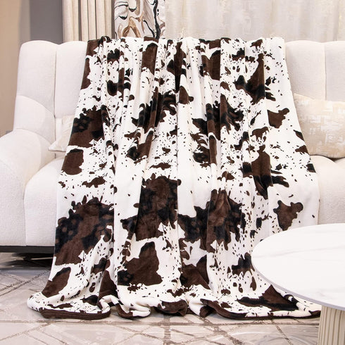 40x50 Inches Cow Print Baby Blanket for Kids, Ultra-Soft Warm Cute Toddler Crib Blanket for Nursery Stroller Car Bed